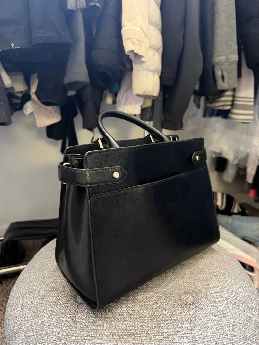 kate spade Black Saffiano Leather Structured Top-Handle Briefcase